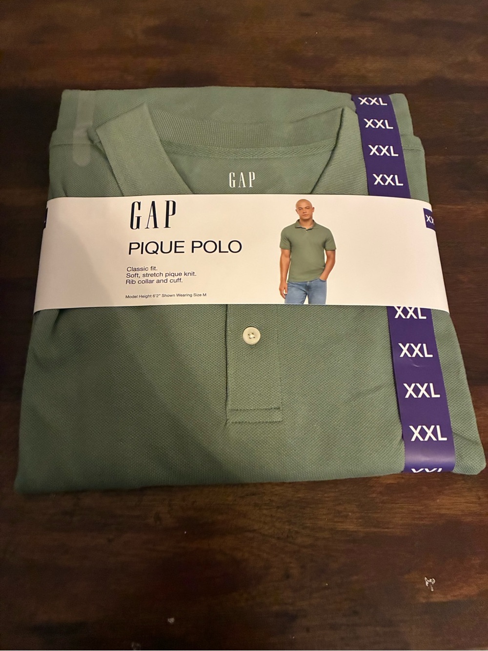 GAP Men's Pique Polo - Olive Green